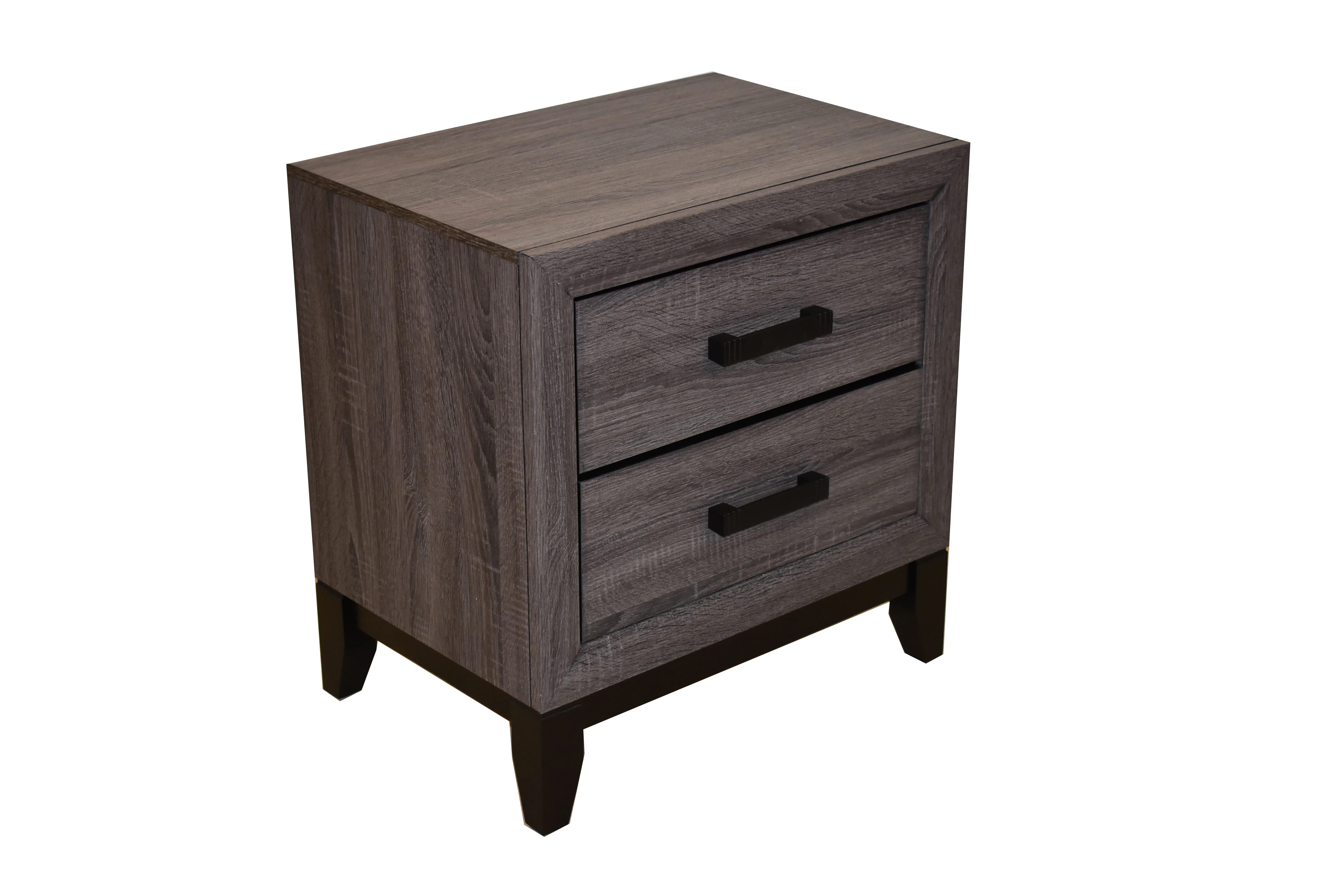 Sierra Contemporary Style 2Drawer Nightstand Made With Wood In Gray