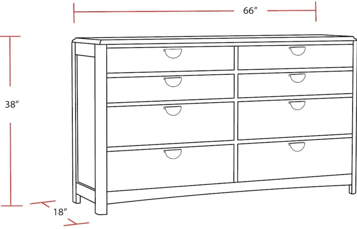 Parker House Furniture Parker House Escape - Bedroom 8 Drawer Dresser