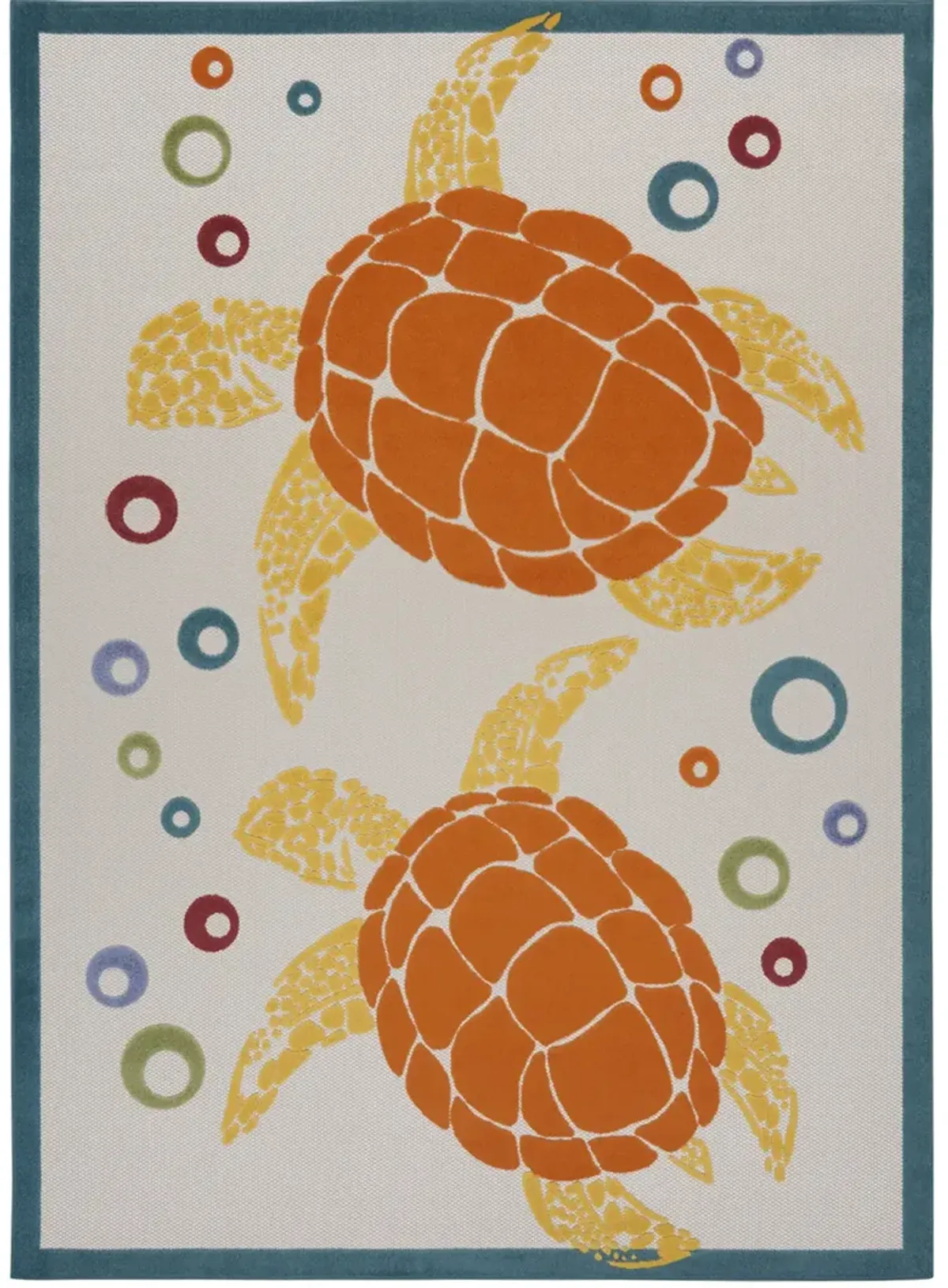 Aloha ALH27 Teal/Multicolor 5'3" x 7'5" Rug