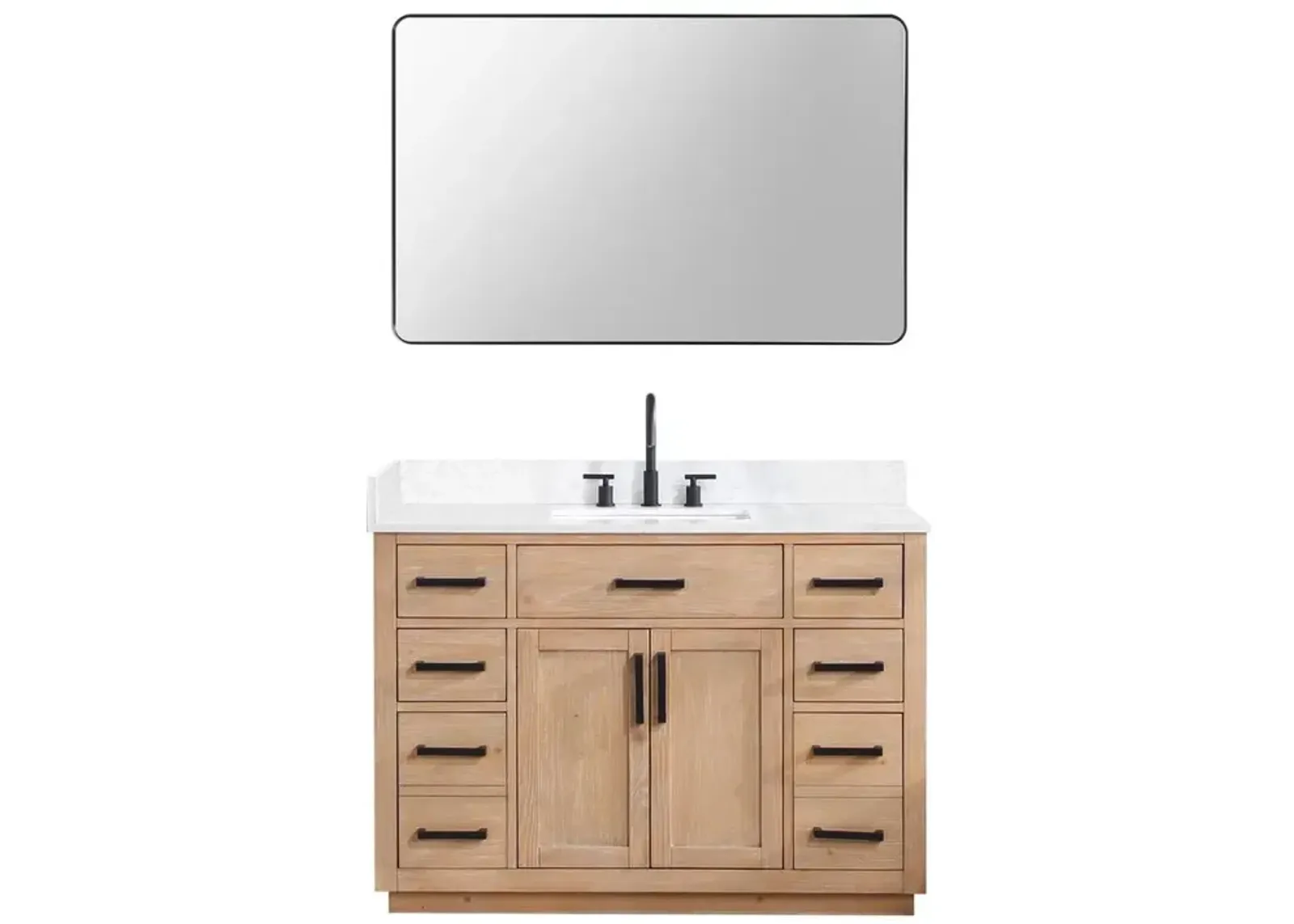 Altair 48 Single Bathroom Vanity in Light Brown with Mirror