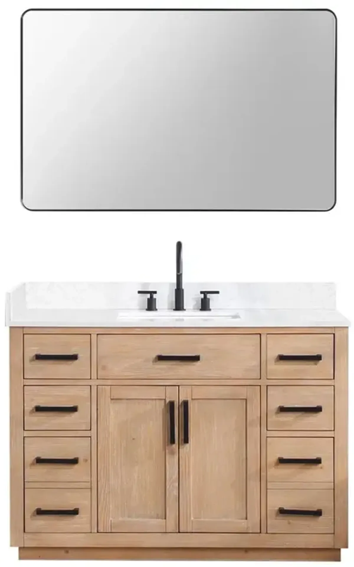 Altair 48 Single Bathroom Vanity in Light Brown with Mirror