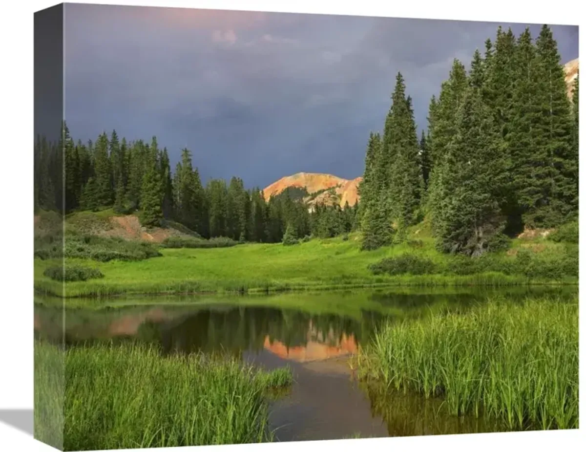 Red Mountain reflected in pond, San Juan Mountains, Colorado-Canvas Art-16x13.28