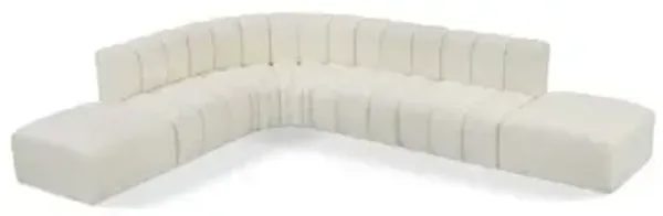 Meridian Furniture Arc Cream Vegan Leather Modular Sofa