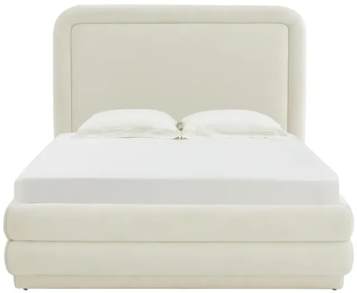 Belen Kox Serene Cream Velvet Bed, Belen Kox