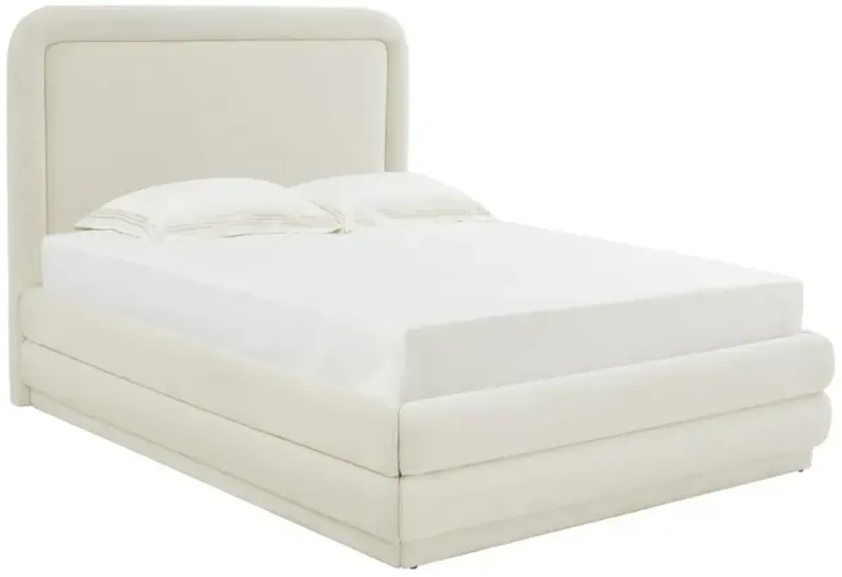 Belen Kox Serene Cream Velvet Bed, Belen Kox