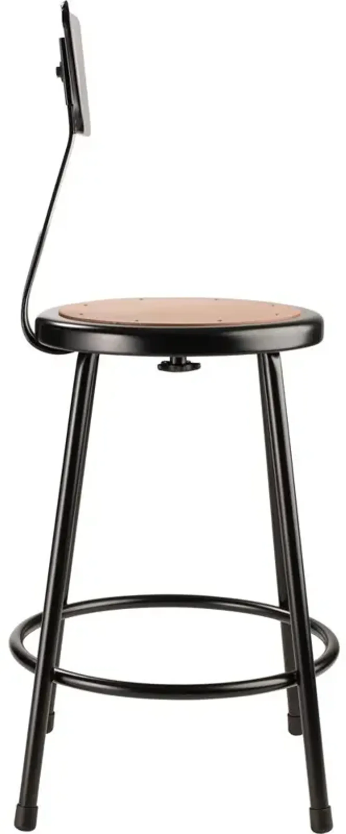 NPS® 24"Heavy Duty Steel Stool With Backrest, Black