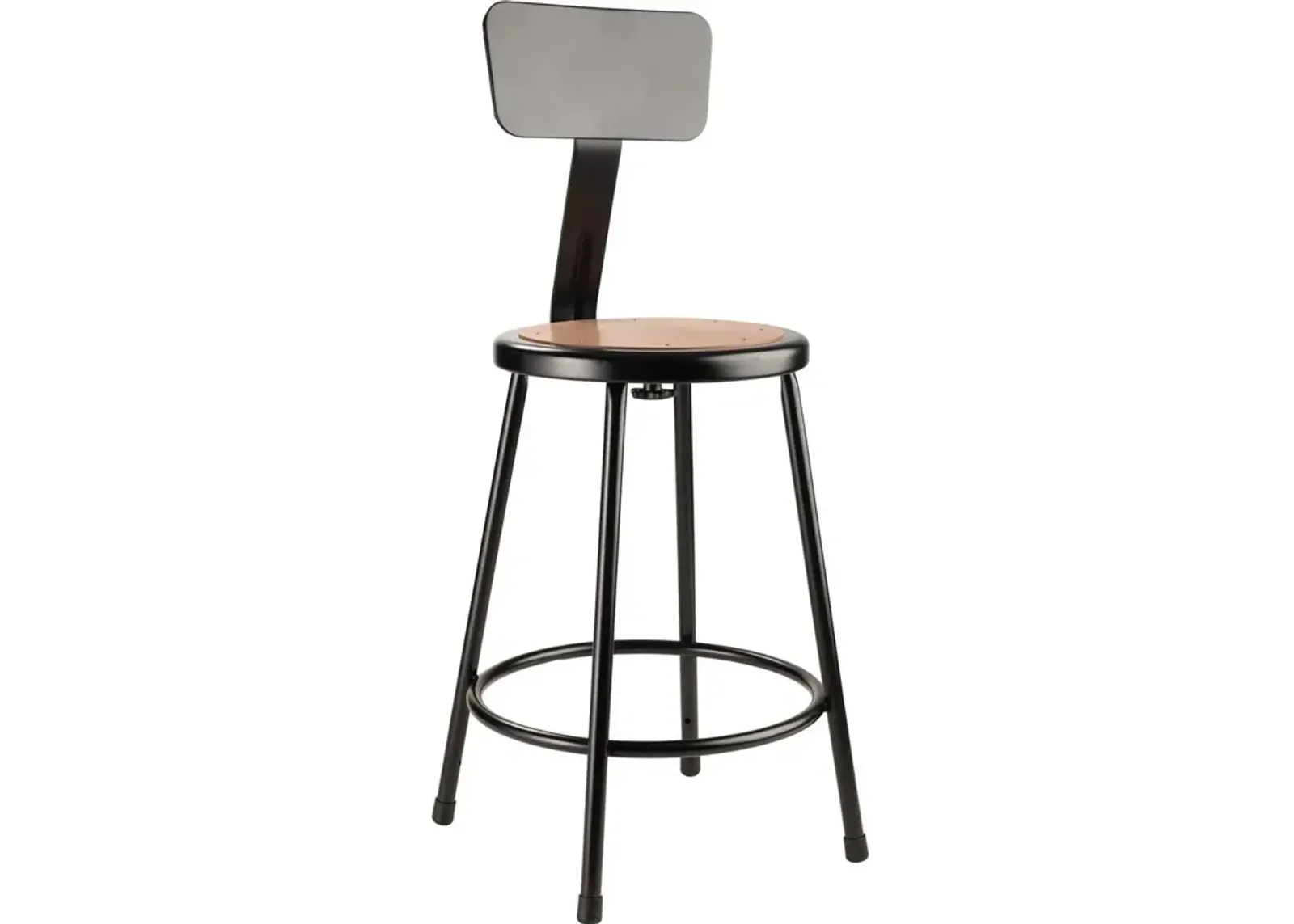 NPS® 24"Heavy Duty Steel Stool With Backrest, Black