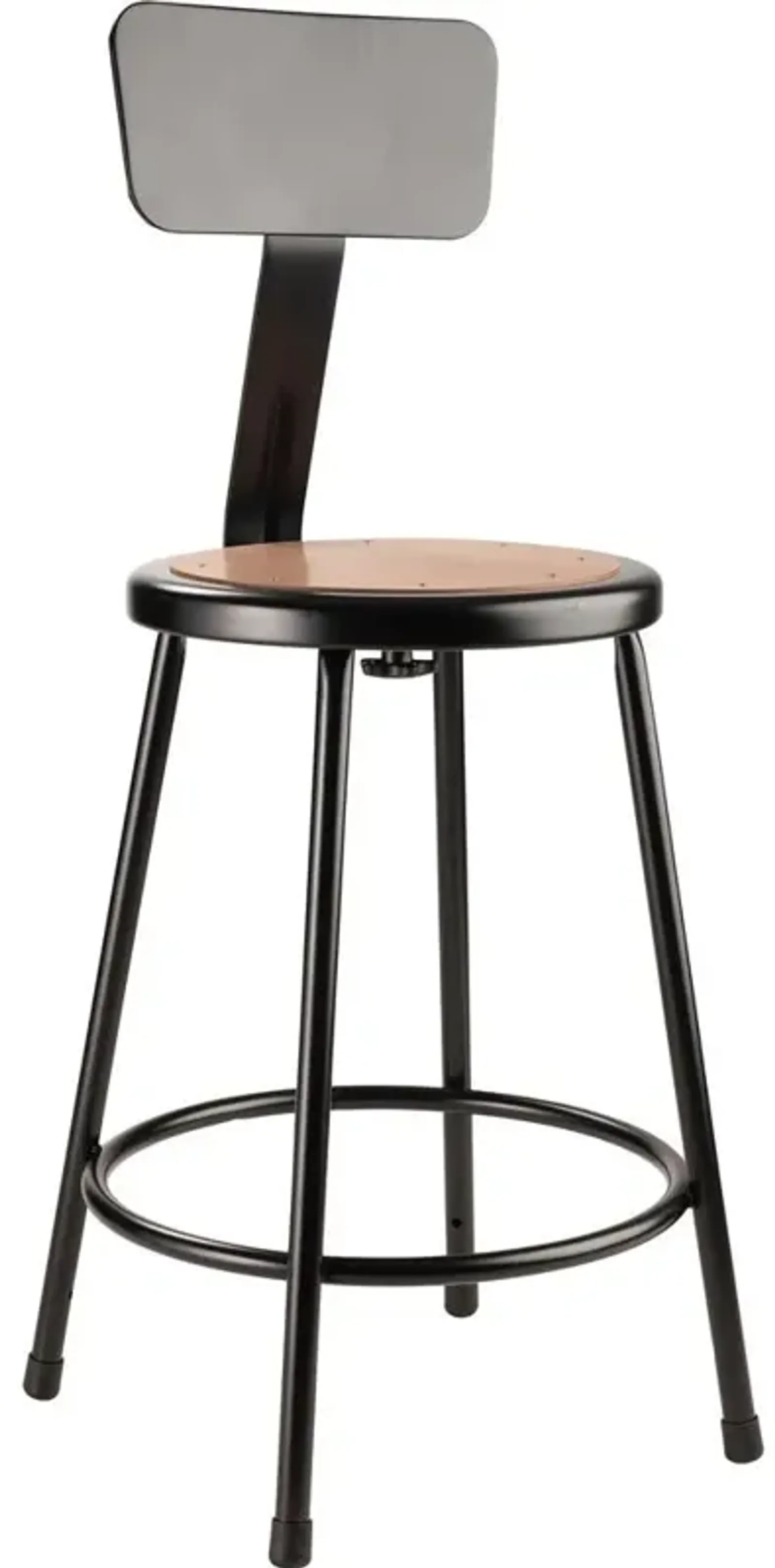 NPS® 24"Heavy Duty Steel Stool With Backrest, Black