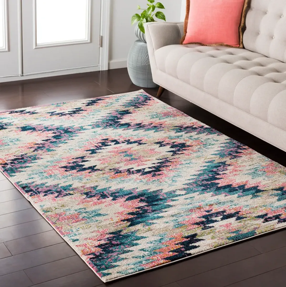 Anika ANI-1027 6'7' Square Blue Rug