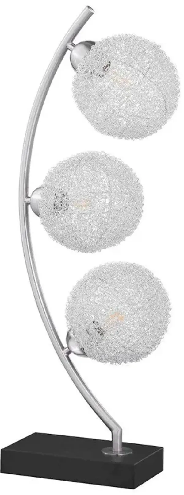 Claudia 30-inch Woven Spherical Metal Table Lamp Black