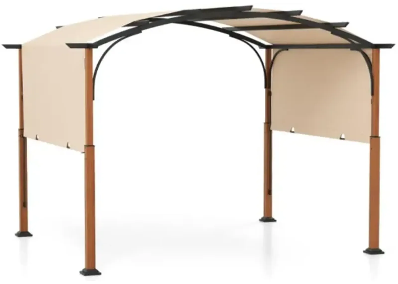 Hivvago 10 x 12 FT Outdoor Retractable Pergola with Retractable Canopy for Patio