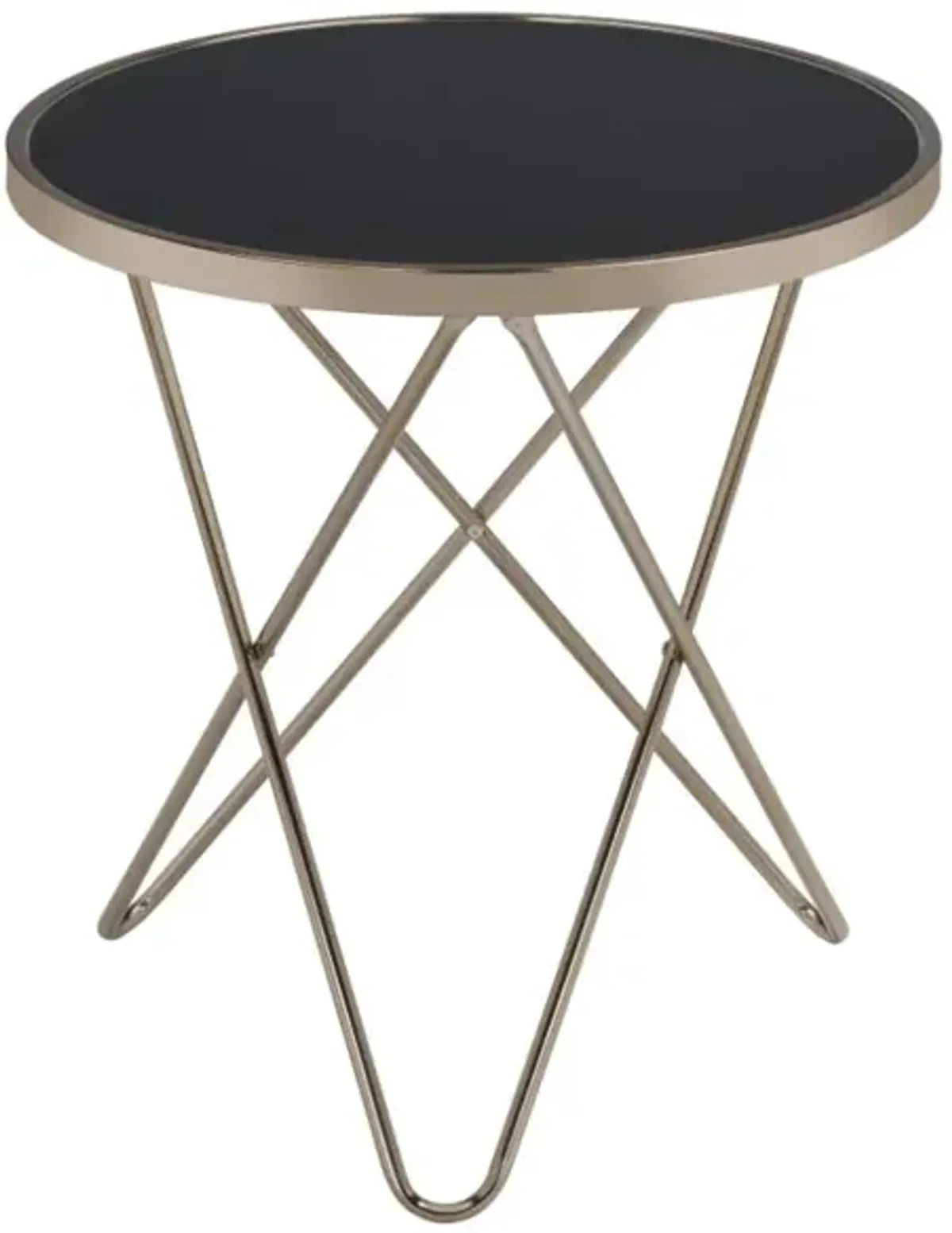 Hivvago Mod Black Glass And Geo Gold End Table