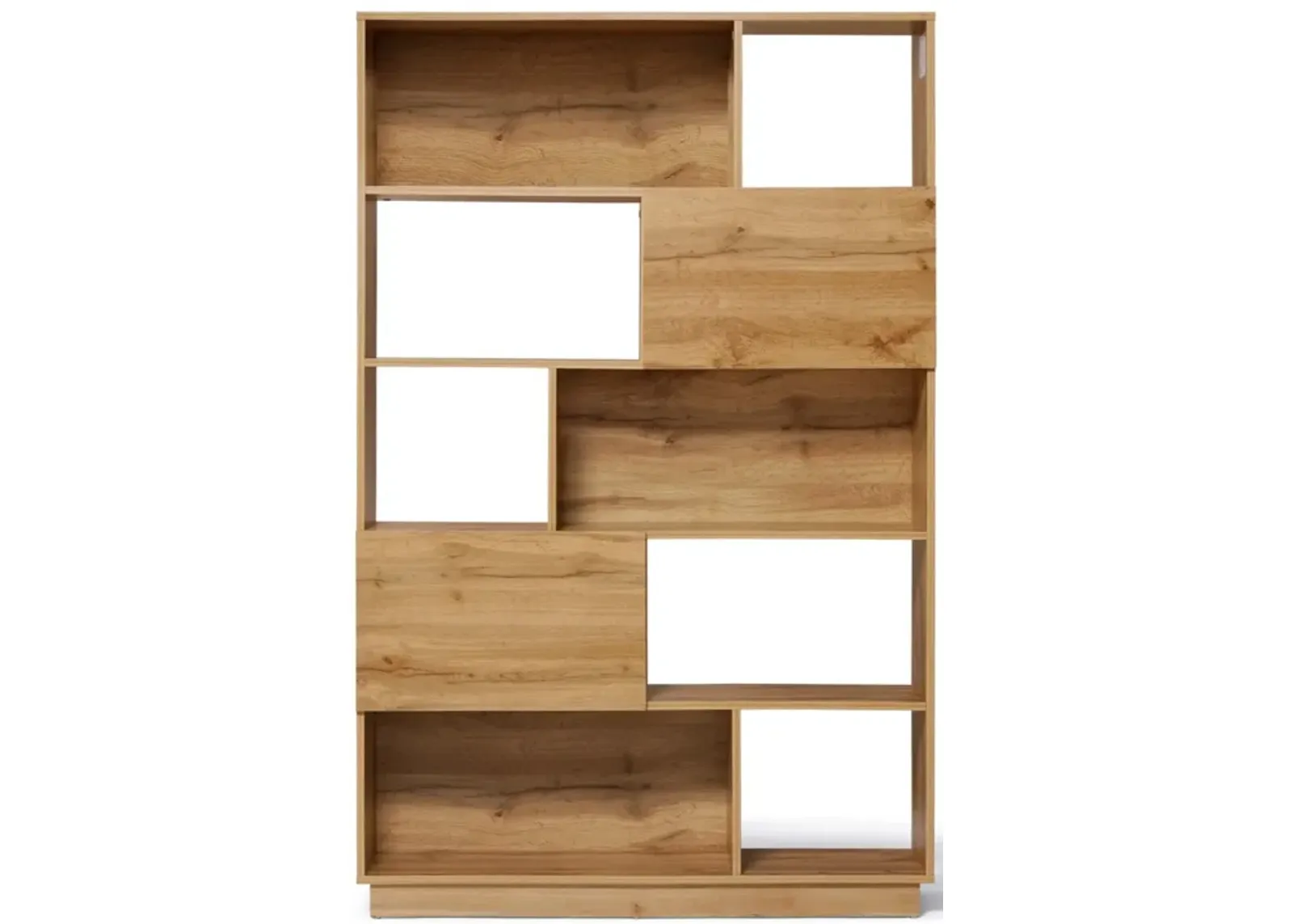 LuxenHome 8-Shelf and 2-Cabinet Tall Bookcase with Doors