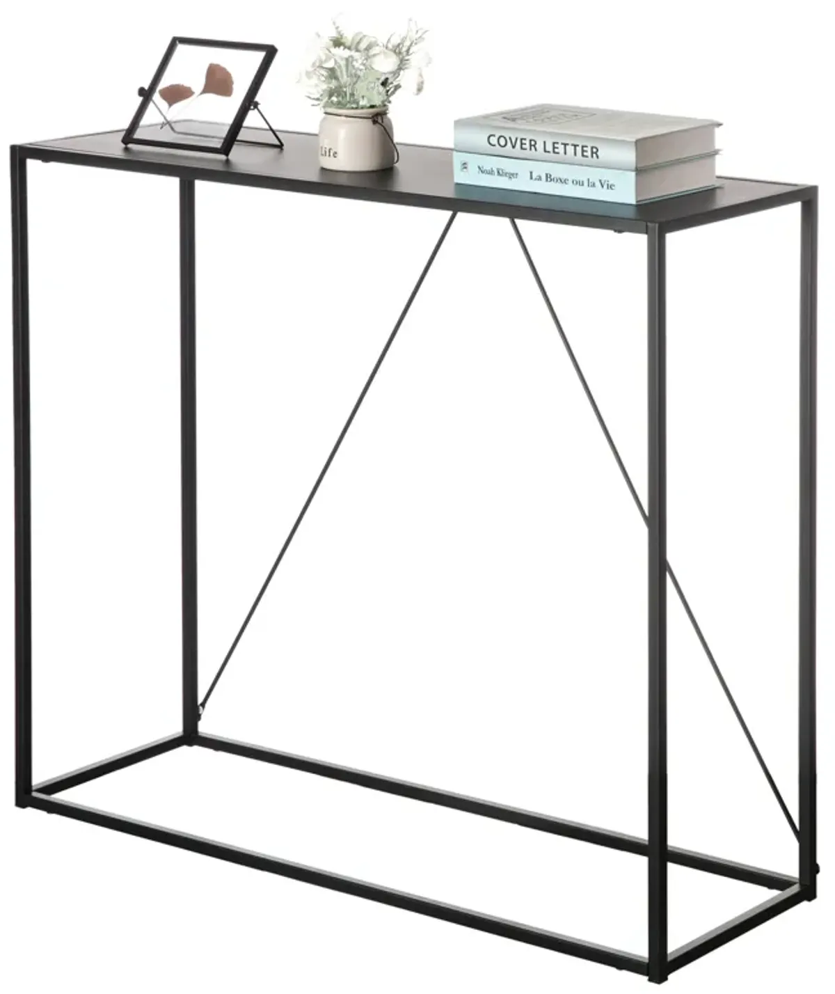 Modern Display Metal Console Table, for Dining, Entryway and Hallway, Black