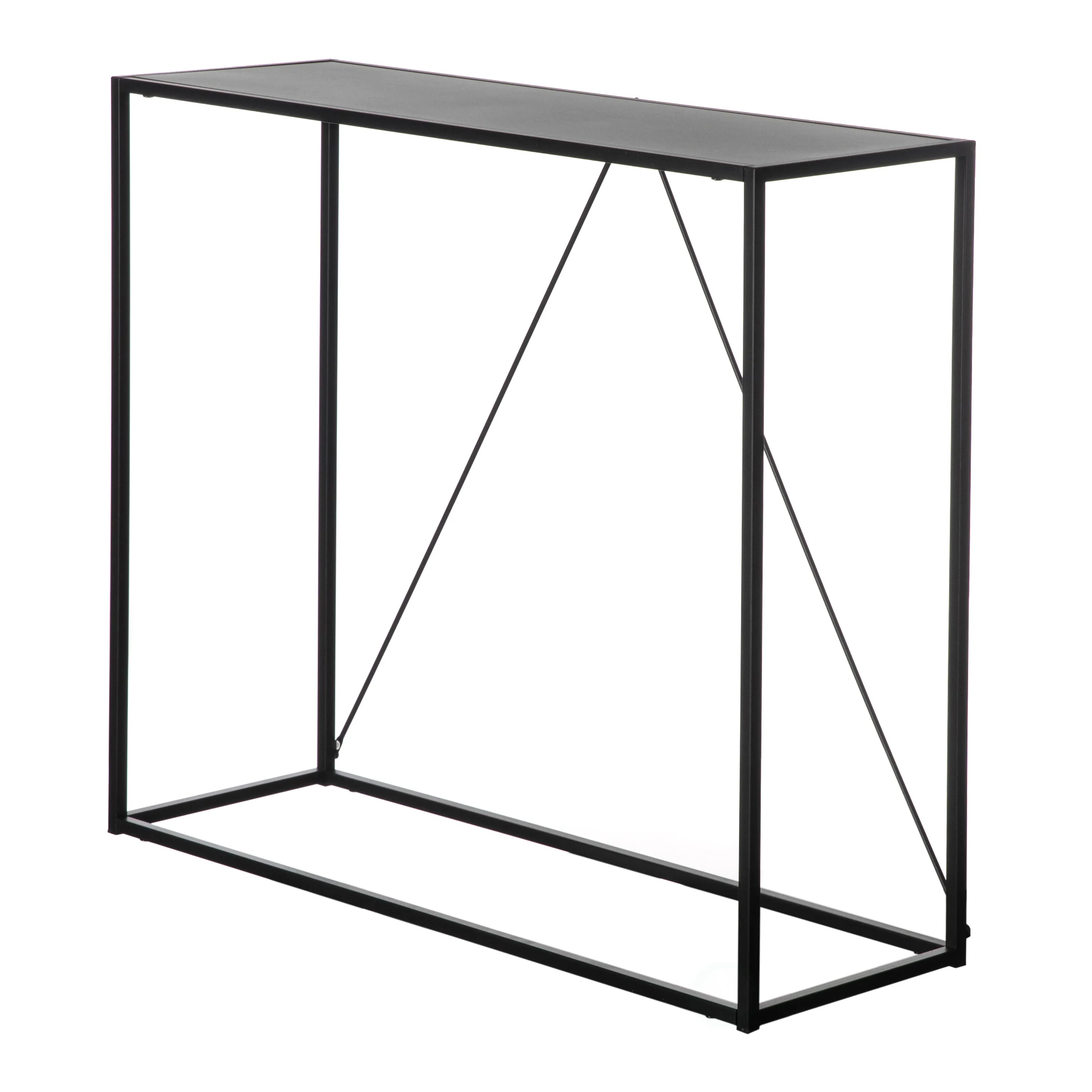 Modern Display Metal Console Table, for Dining, Entryway and Hallway, Black