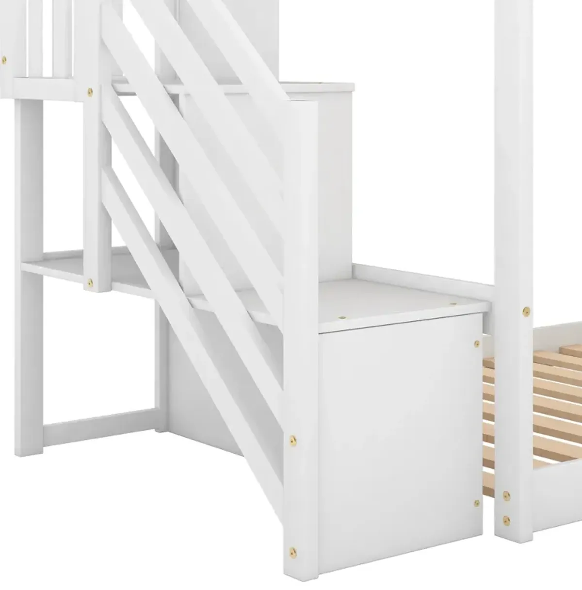 Merax Twin over Twin Bunk Bed with Convertible Slide and Stairway