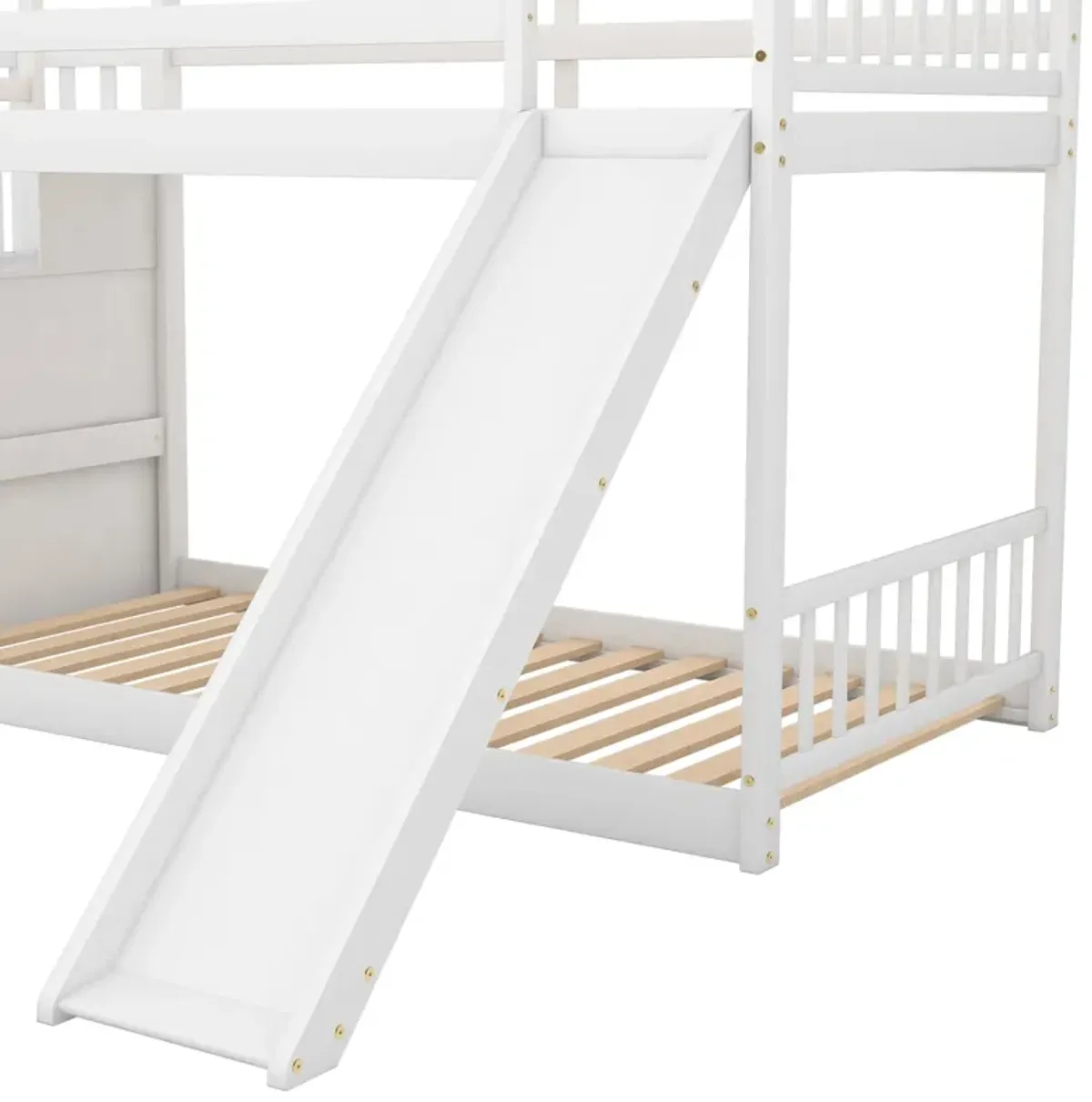 Merax Twin over Twin Bunk Bed with Convertible Slide and Stairway