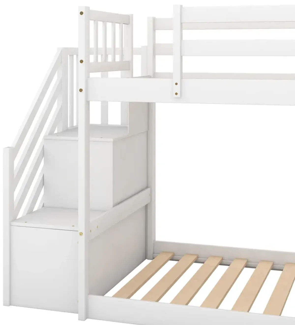 Merax Twin over Twin Bunk Bed with Convertible Slide and Stairway