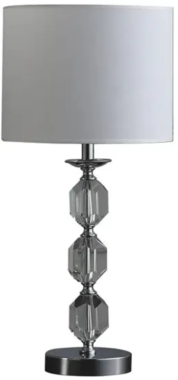 Hivvago 21" Silver Bedside Table Lamp With White Drum Shade