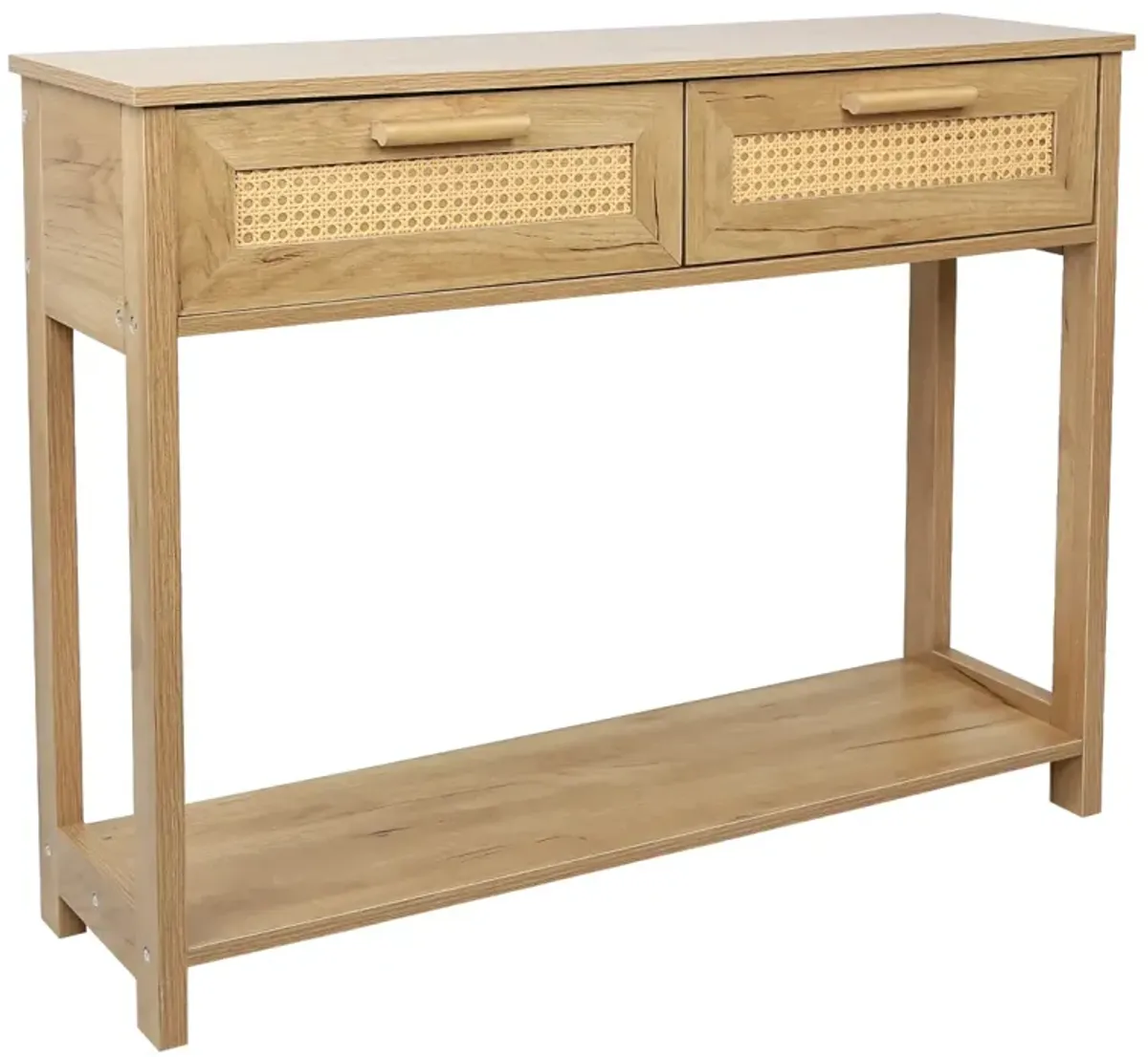 Console Table With 2 Drawers, Sofa Table, Entryway Table With Open Storage Shelf, Narrow