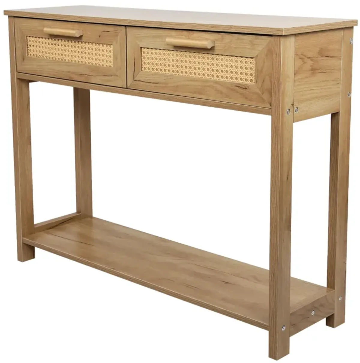 Console Table With 2 Drawers, Sofa Table, Entryway Table With Open Storage Shelf, Narrow