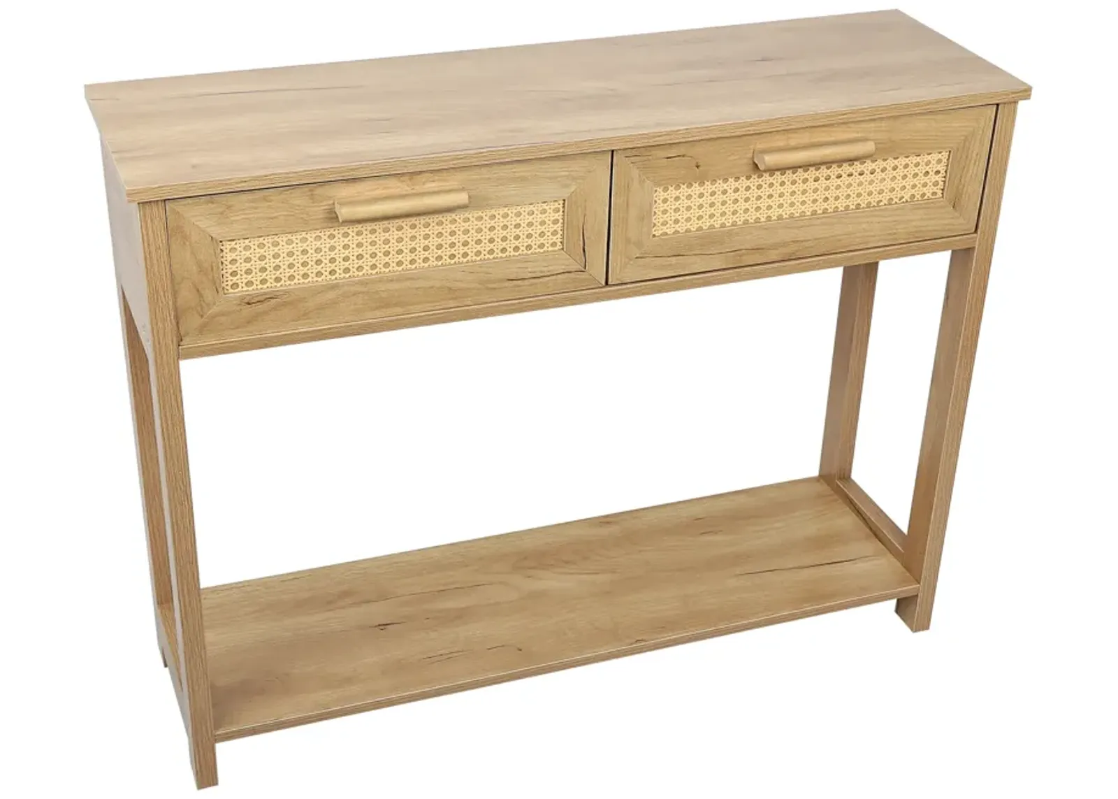 Console Table With 2 Drawers, Sofa Table, Entryway Table With Open Storage Shelf, Narrow