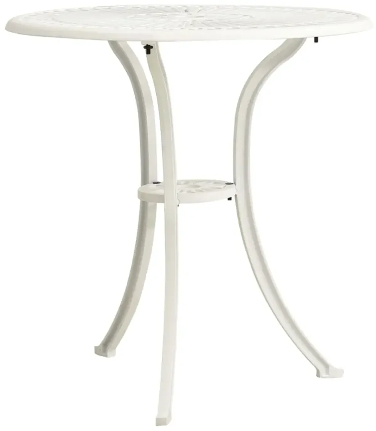 vidaXL Garden Table White 24.4"x24.4"x25.6" Cast Aluminum