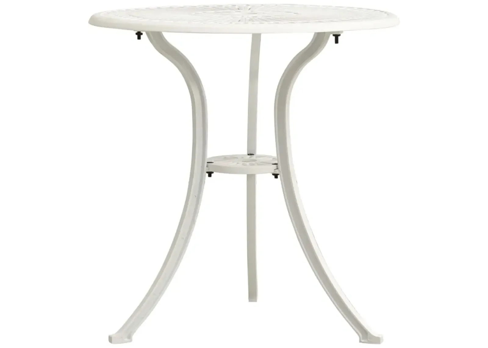 vidaXL Garden Table White 24.4"x24.4"x25.6" Cast Aluminum