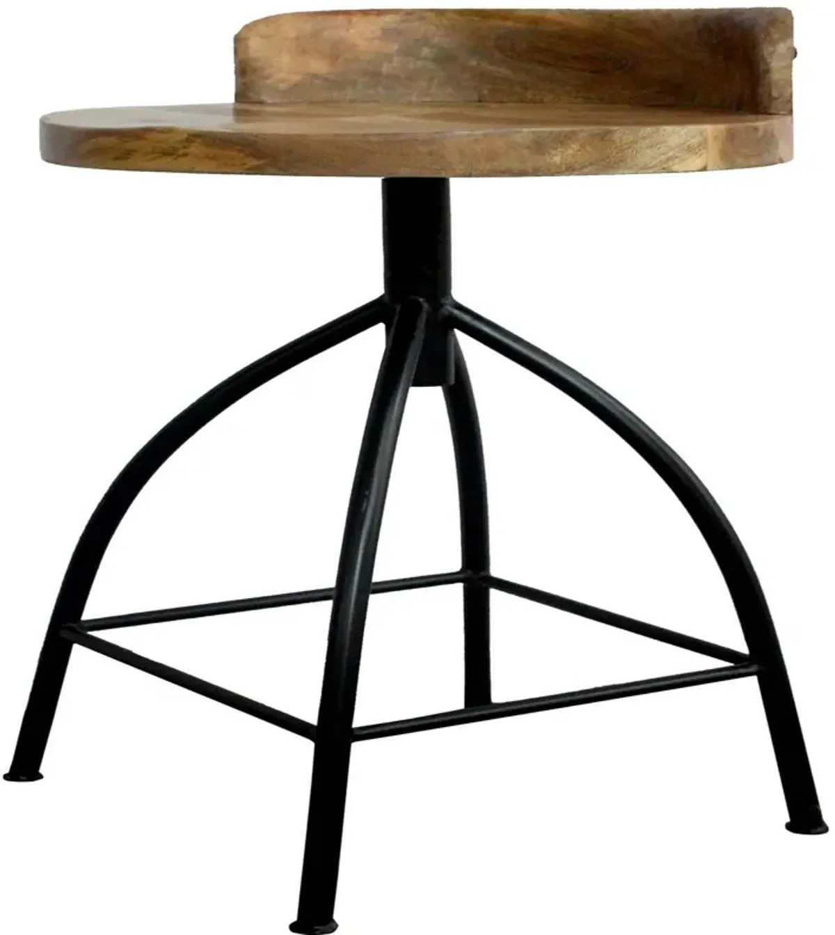 30-35 Inch Industrial Style Adjustable Swivel Bar Stool With Backrest-Benzara