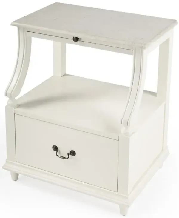 Butler Specialty Mabel Marble 1 drawer Nightstand, White