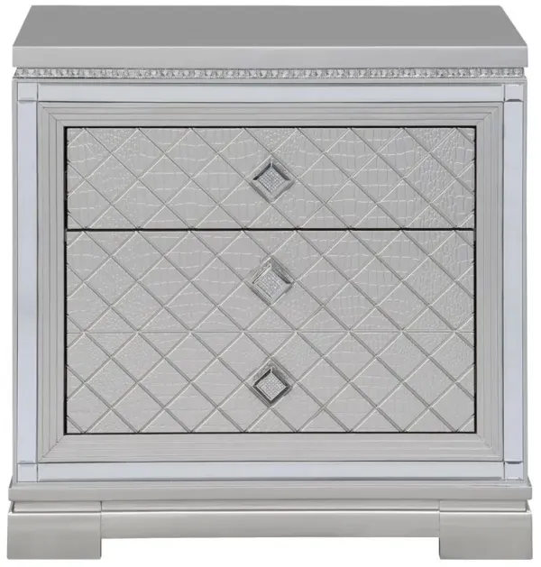 Eleanor Rectangular 2-drawer Nightstand Metallic