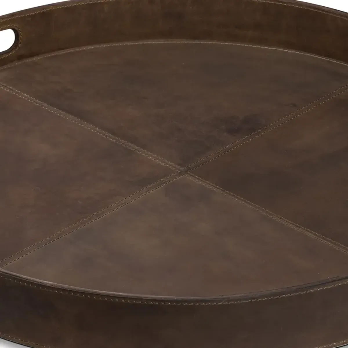 Derby Round Leather Tray