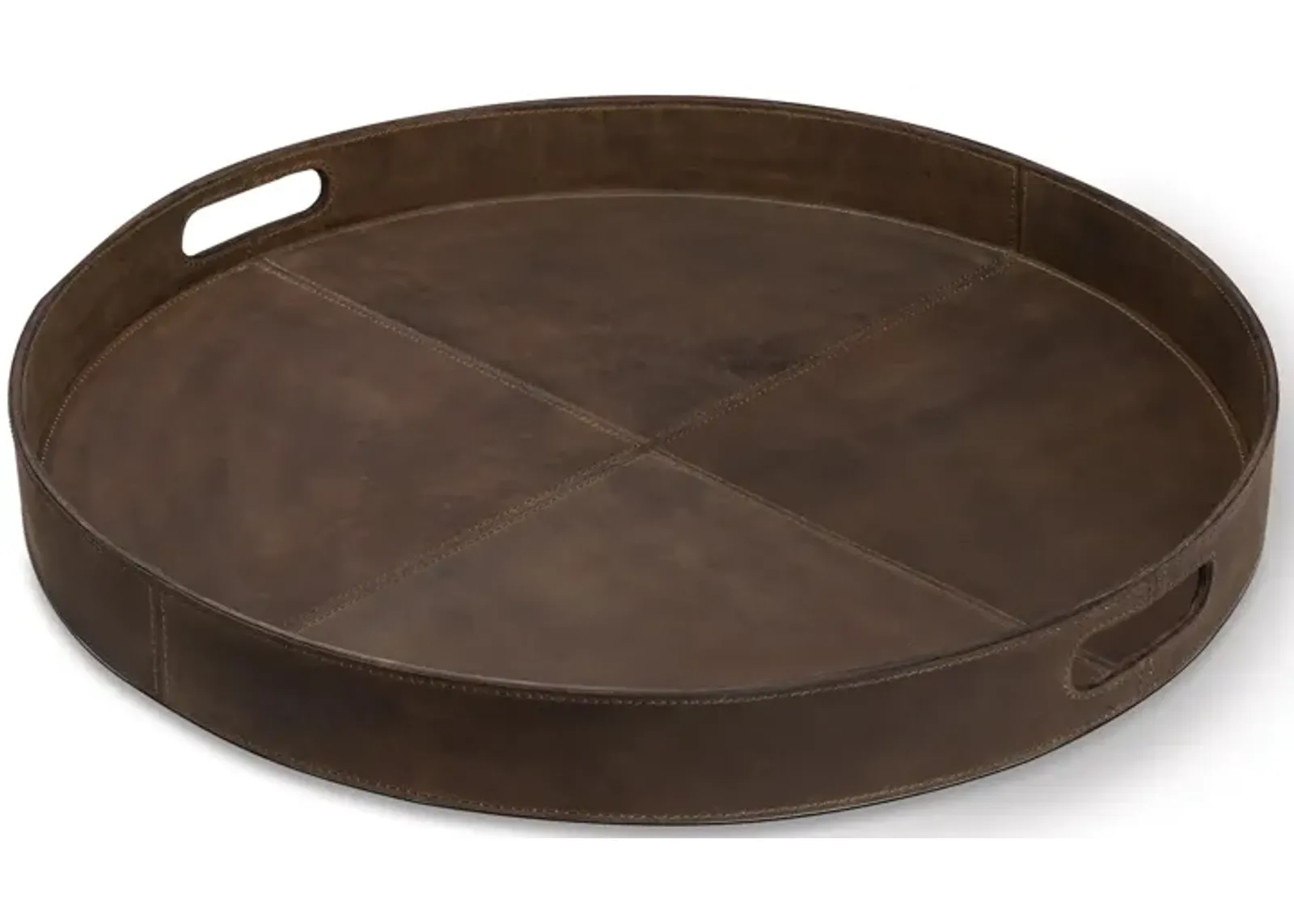 Derby Round Leather Tray