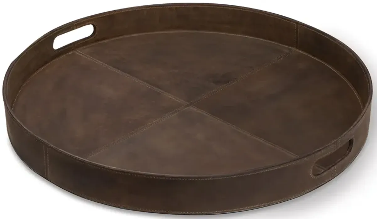 Derby Round Leather Tray