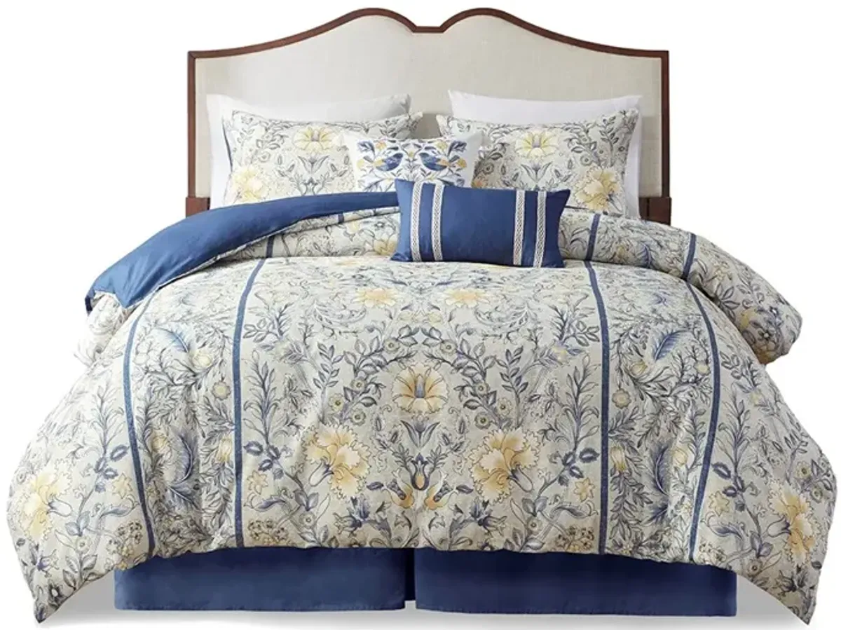 Gracie Mills Marlon 6-Piece Botanical Cotton Comforter Set