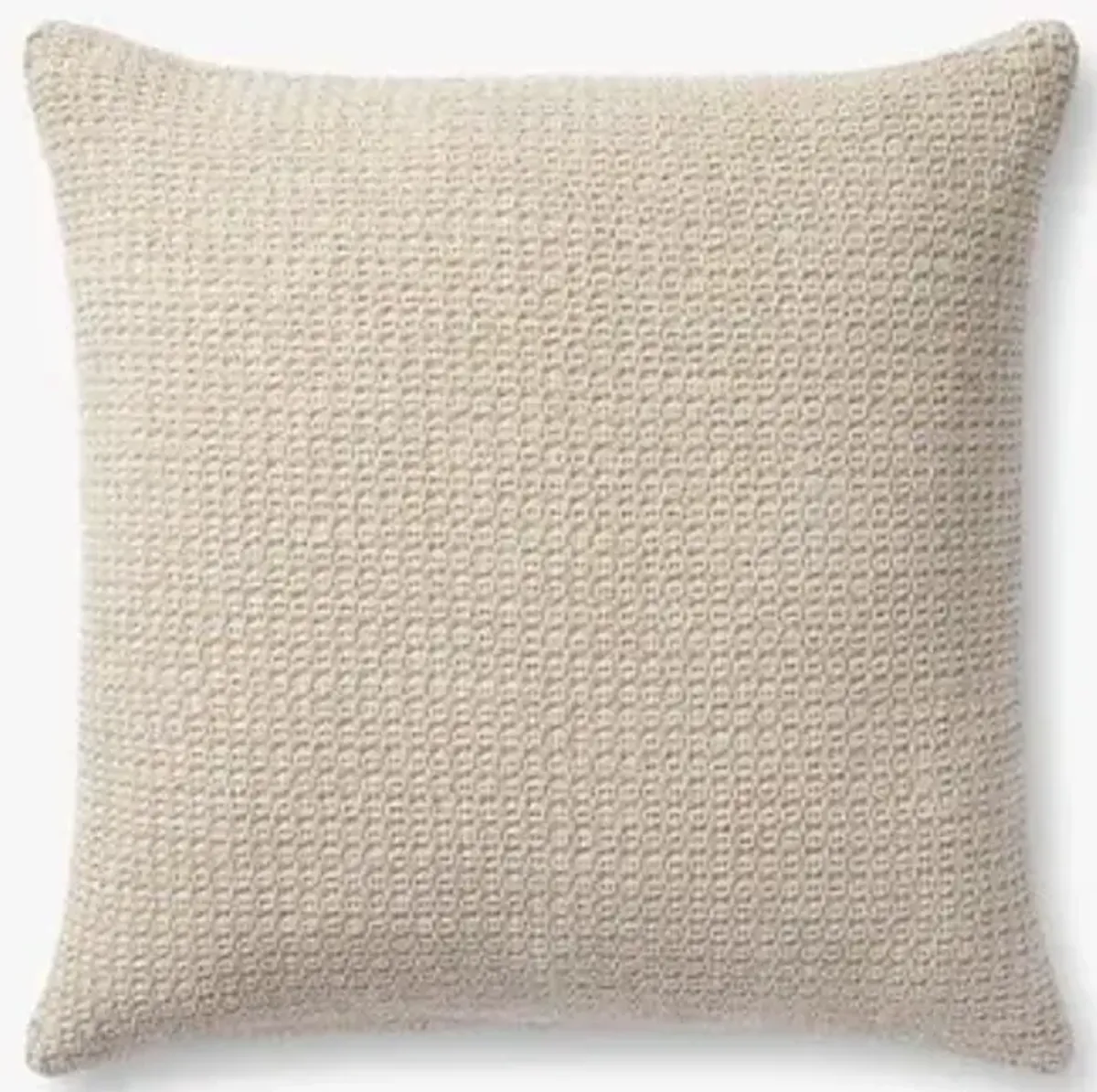 Joy PMH0042 Beige/Ivory 22''x22'' Down Pillow by Magnolia Home by Joanna Gaines x Loloi
