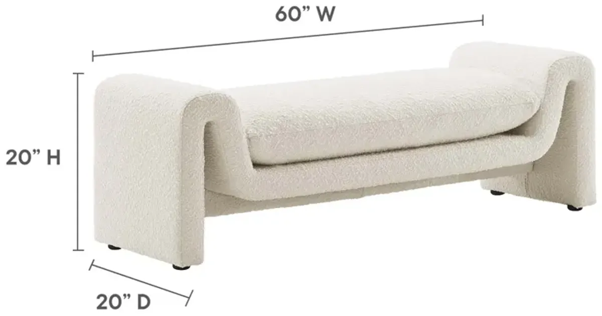 Waverly Boucle Fabric Bench