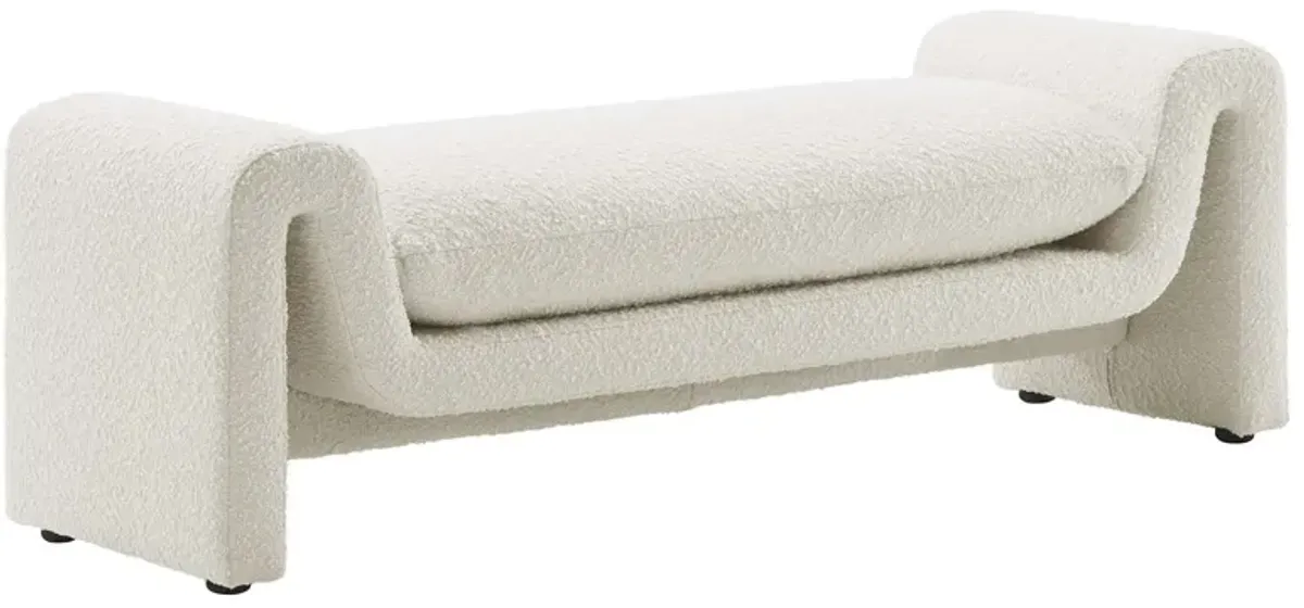 Waverly Boucle Fabric Bench