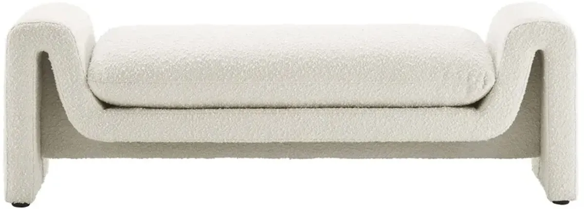 Waverly Boucle Fabric Bench