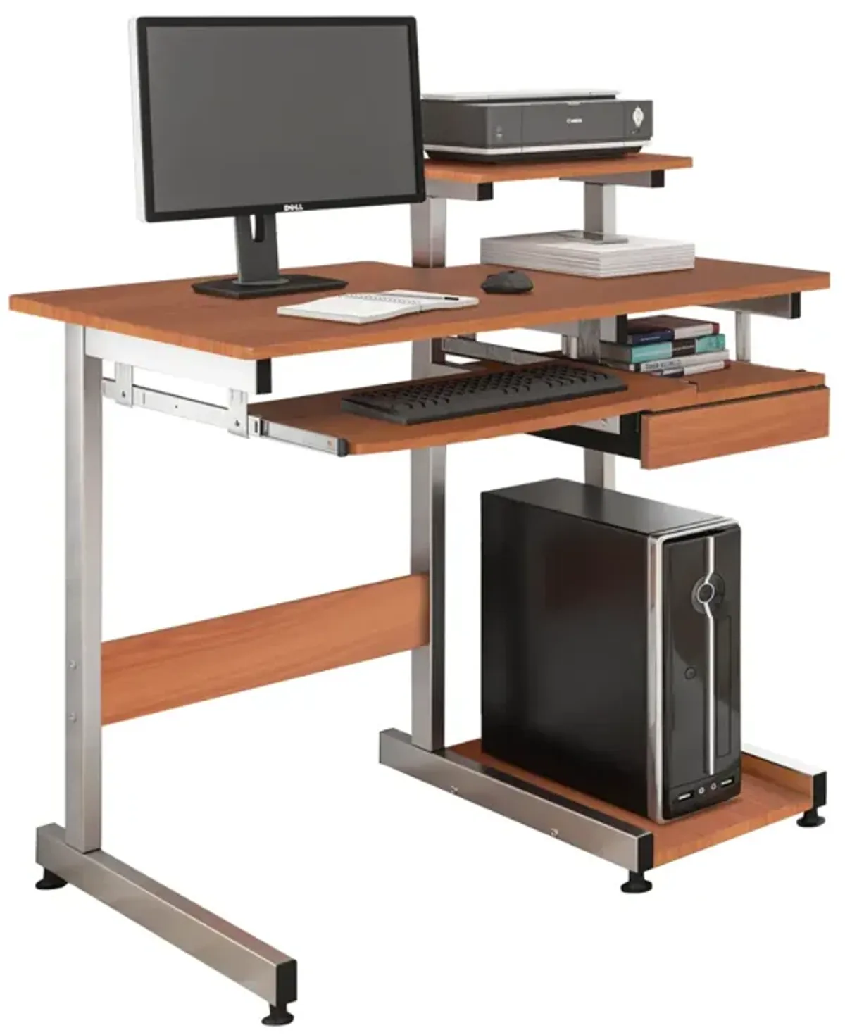 Complete Computer Workstation Desk, Woodgrain