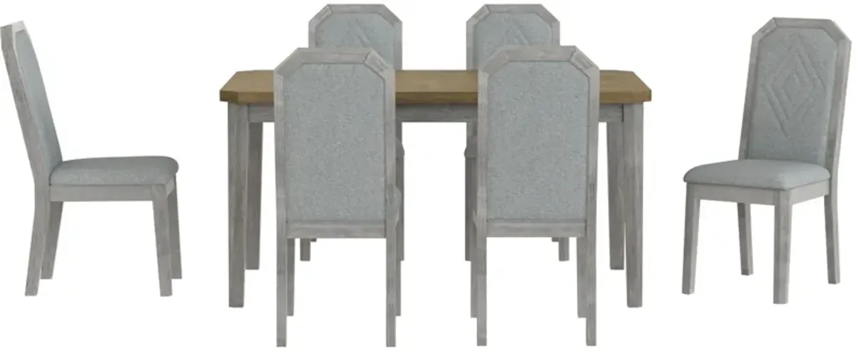 Merax 7-Piece Farmhouse Dining Table Chairs Set