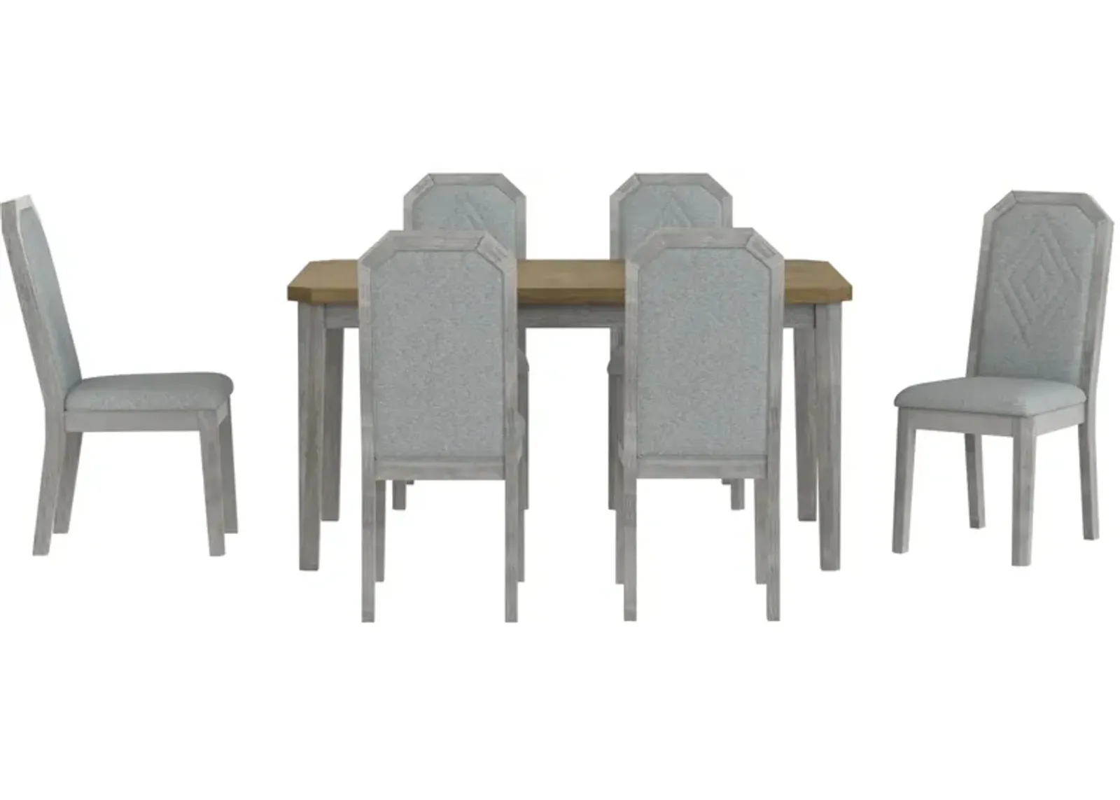 Merax 7-Piece Farmhouse Dining Table Chairs Set