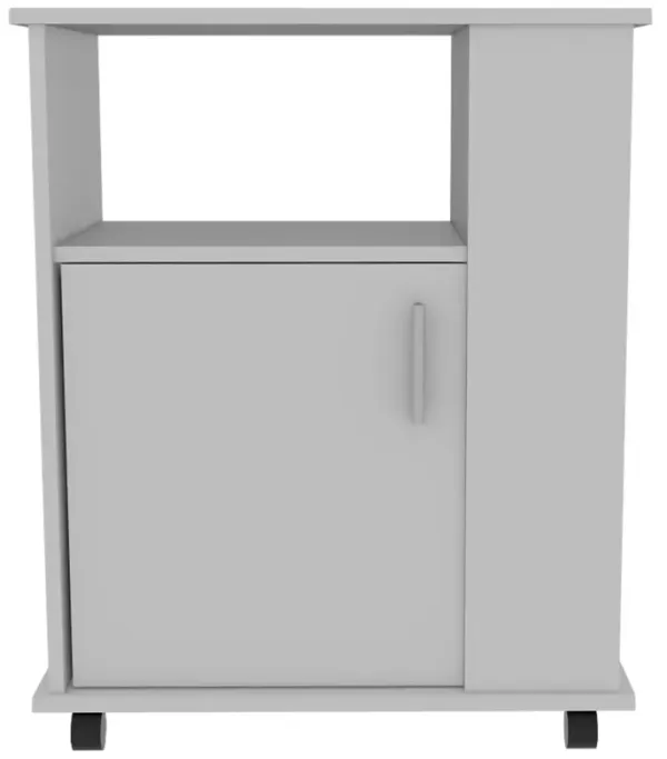 DEPOT E-SHOP Munich Lower Microwave Pantry Single Door Cabinet, Three Lateral Shelves, Two Interior Shelves