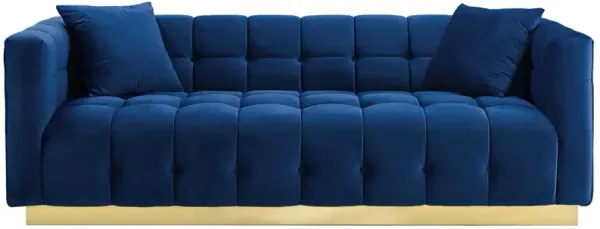 Vivacious Biscuit Tufted Performance Velvet Sofa Blue EEI-3409-NAV