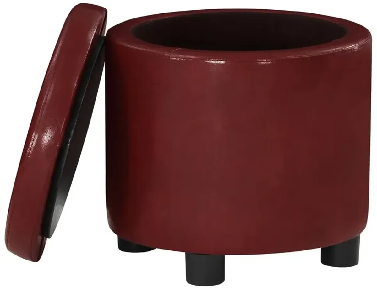 Convience Concept, Inc. Designs 4 Comfort Round Accent Storage Ottoman with Reversible Tray Lid