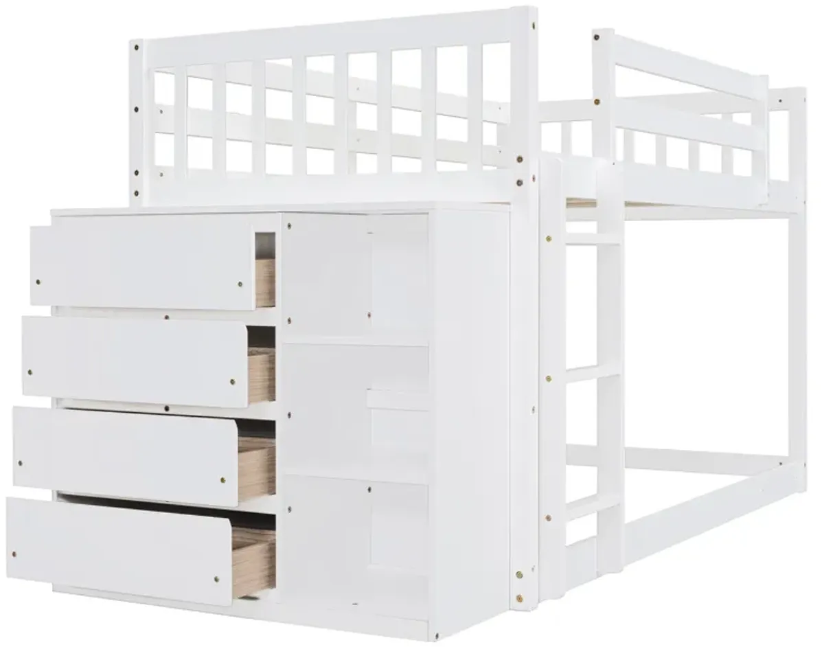 Merax Modern Bunk Bed with 4 Drawers