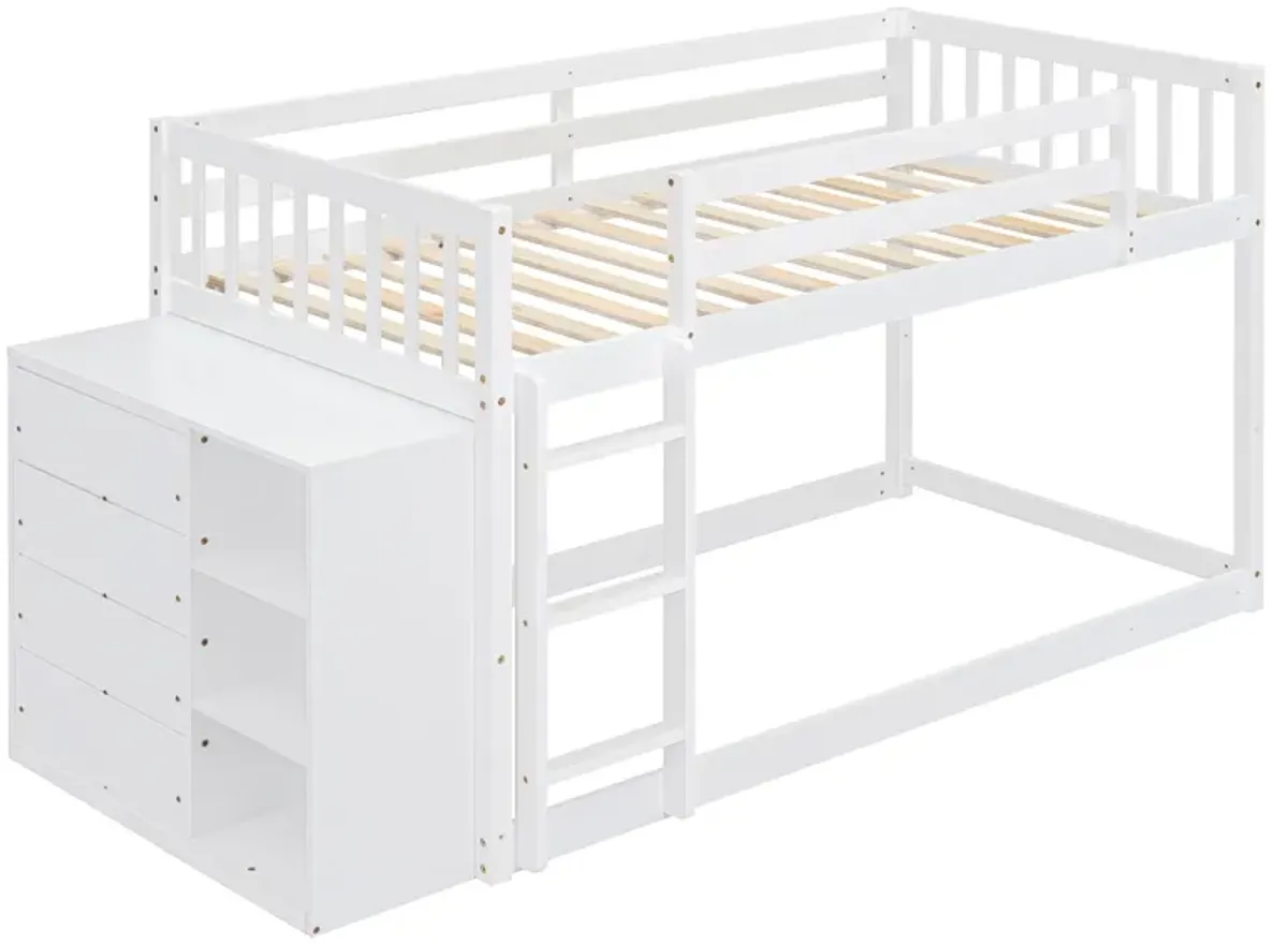 Merax Modern Bunk Bed with 4 Drawers