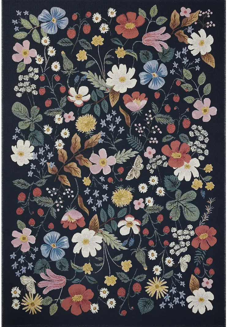 Perennial PRN-02 Black 2''5" x 7''8" Rug by Rifle Paper Co.