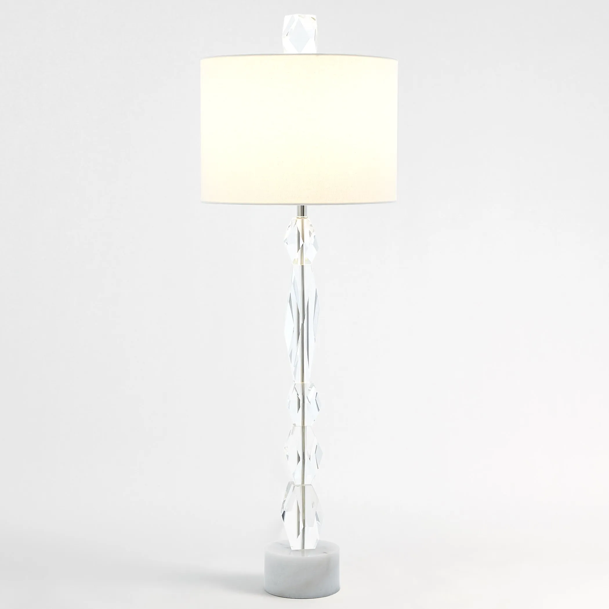 Facette Lamp with White Marble Base