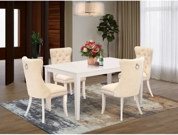 5 Piece Kitchen Table & Chairs Set Contains a Rectangle Dining Table